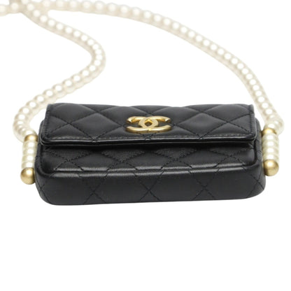Chanel Mini Matelasse Shoulder Bag In Black Lambskin