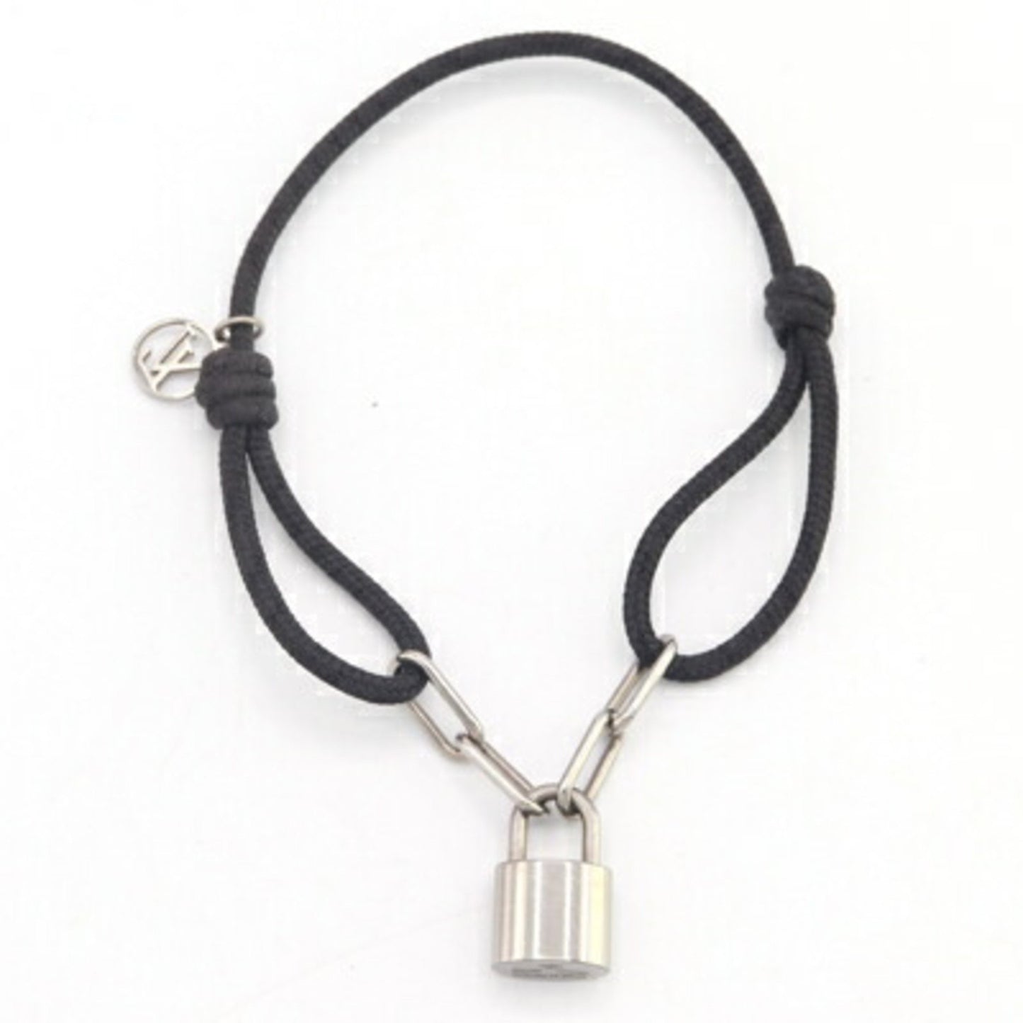 Louis Vuitton Lockit Bracelet By Virgil Abloh Q05267 Black Titanium Padlock Lv