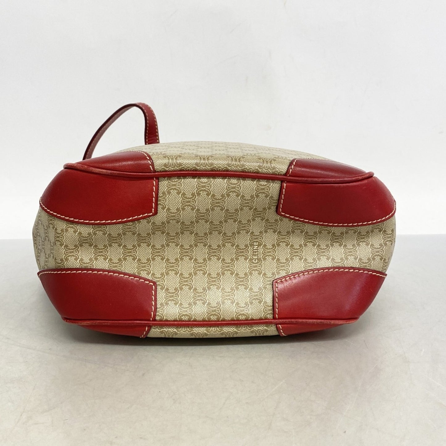 Celine Handbag Macadam Beige Red