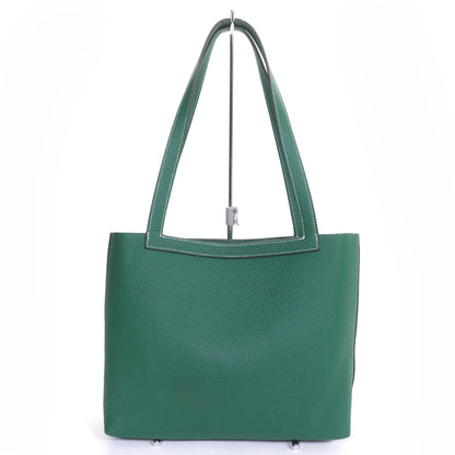 Hermes Cabas Serie 31 Taurillon Clemence Vert Moyen Tote Bag