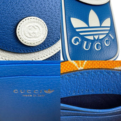 Gucci Shoulder Bag Pouch X Adidas Leather Blue