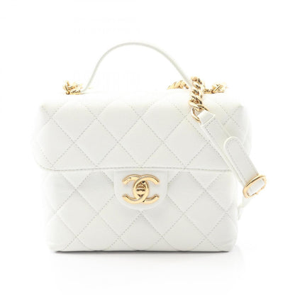 Chanel Matelasse Small Shoulder Bag In Calfskin Leather (Women'S) White As3729