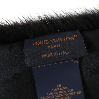 Louis Vuitton M77866 Echarpe Gaugram Lv Logo Mink Fur Scarf/Tippet Shawl In Black And White With Box