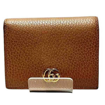 Gucci Gg Marmon 456126 Beige Leather Bi-Fold Wallet
