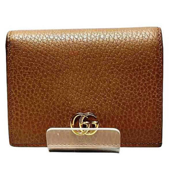 Gucci Gg Marmon 456126 Beige Leather Bi-Fold Wallet