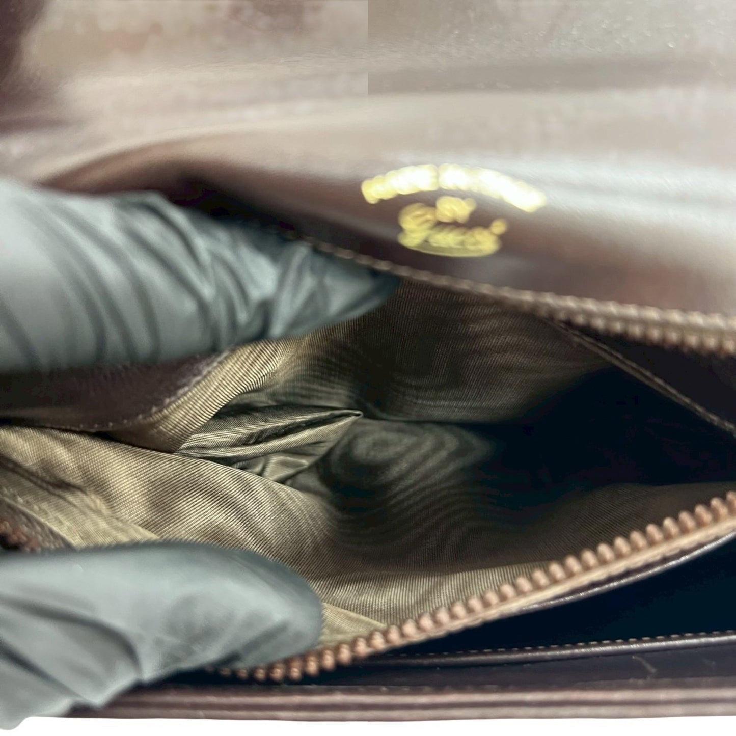 Gucci Old Gucci Vintage Gg Logo Leather Handbag Tote Bag Brown 70578