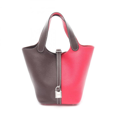 Hermes Herms Picotin Pm Rouge Serie Rose Mexico Handbag In Taurillon Clemence Leather