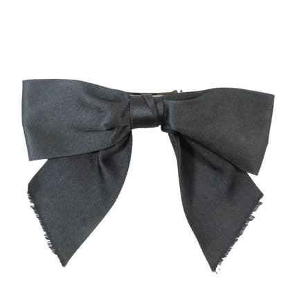 Chanel Satin Ribbon Barrette Accessories Hair Clips Hairpins Black