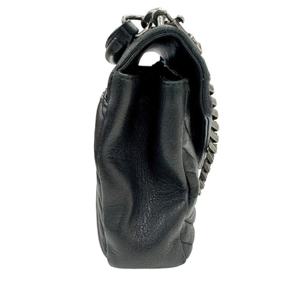 Saint Laurent Ysl College 600279 Chain Shoulder Bag In Black Leather