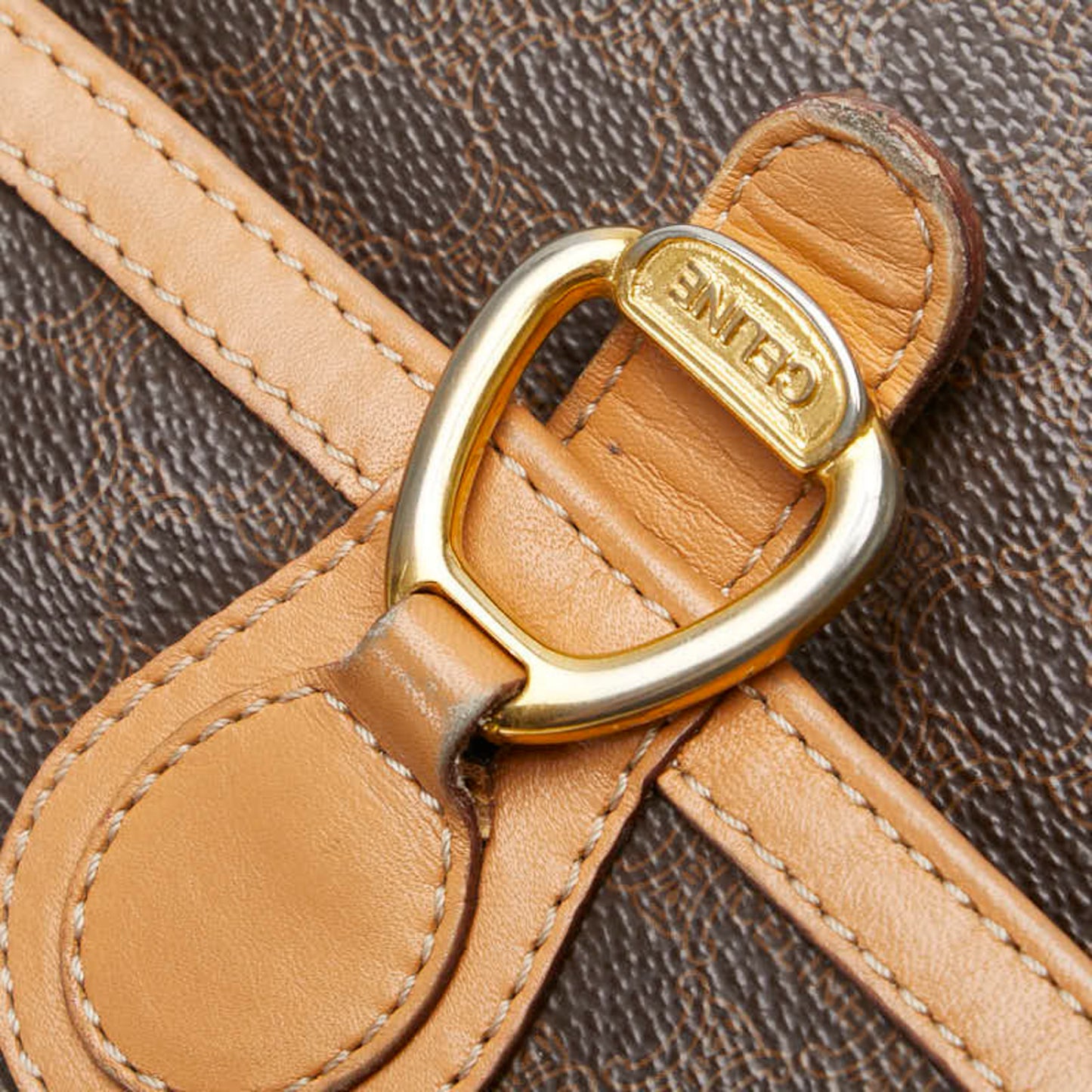 Celine Macadam Crossbody Shoulder Bag In Brown