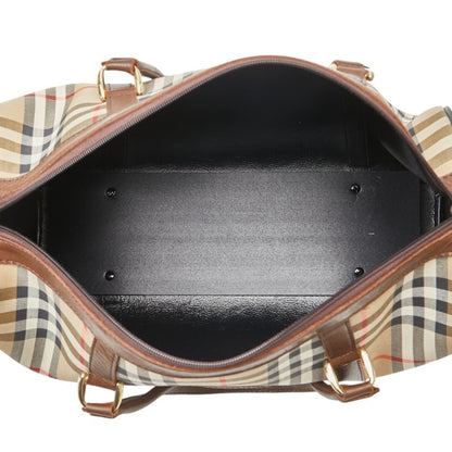 Burberry Nova Check Shadow Horse Boston Bag In Beige