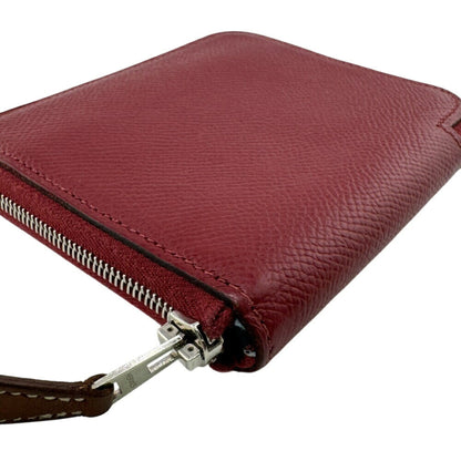 Hermes Azap Silkin Compact Coin Case Wallet Red
