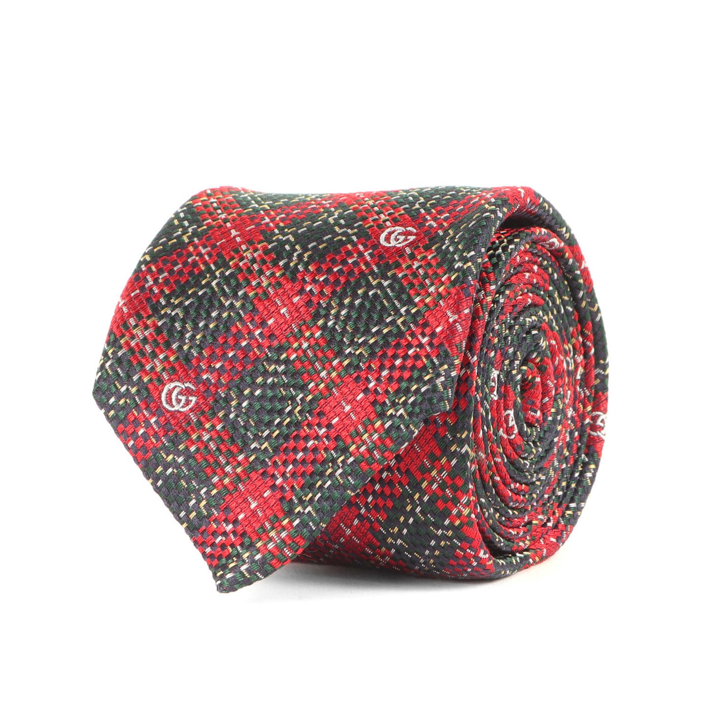 Gucci Gg Monogram Tartan Silk Red Check