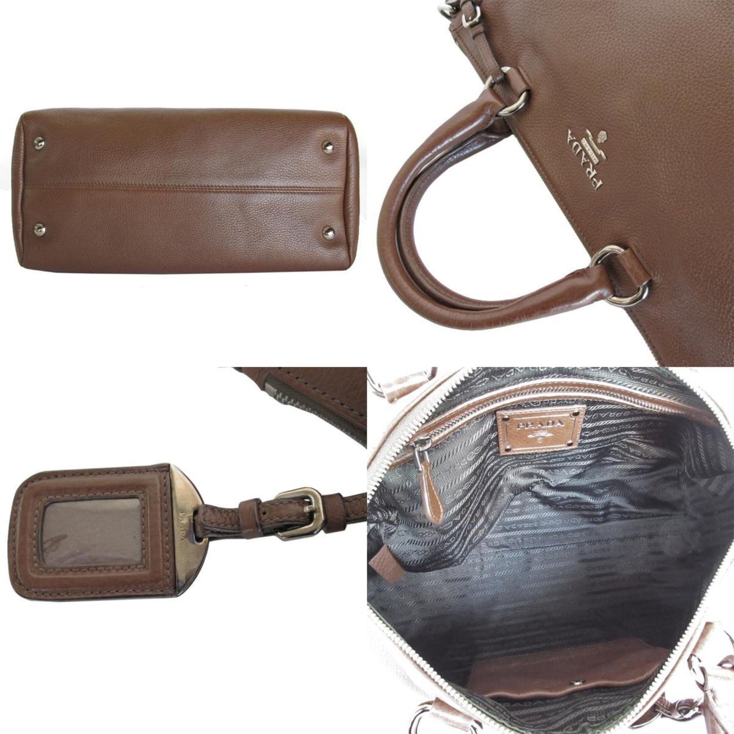Prada Prada Handbag Shoulder Bag Leather Brown