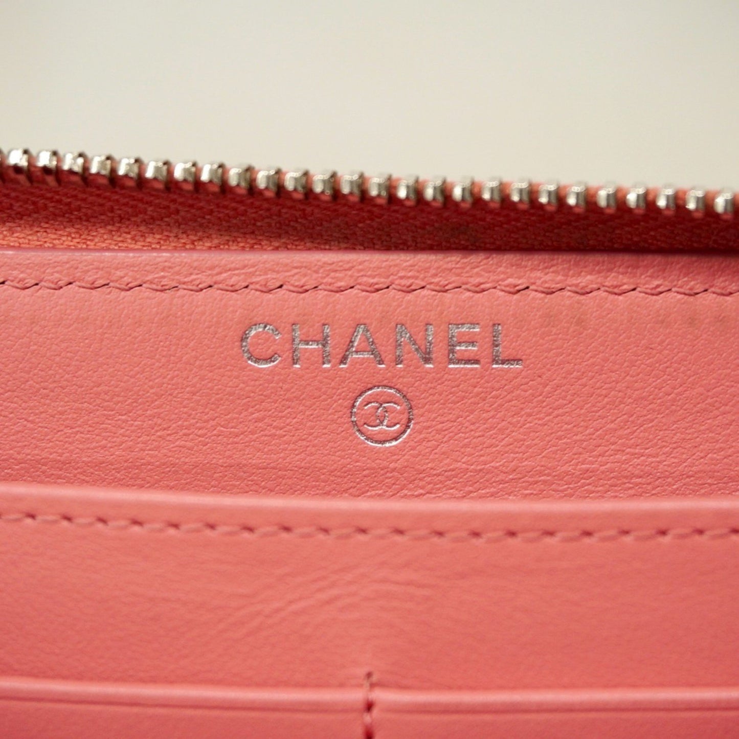 Chanel Long Wallet V-Stitch Lambskin Pink