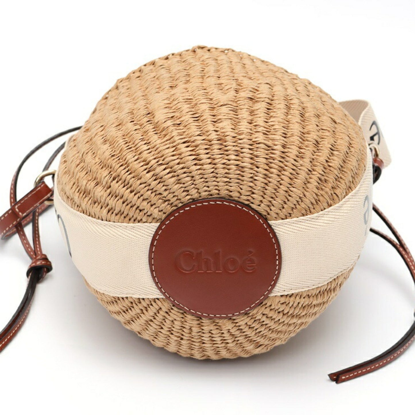 Chloe X Mifuko Fairtrade Woody Small Basket Chc22Ss381G55101 Paper White E-158531