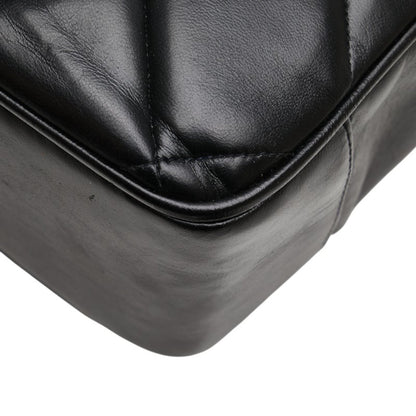 Chanel Matelasse Coco Mark Chain Shoulder Bag Tote Black Lambskin