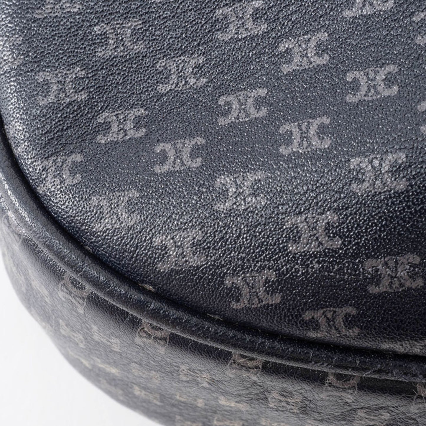 Celine Blason Shoulder Bag In Navy Macadam