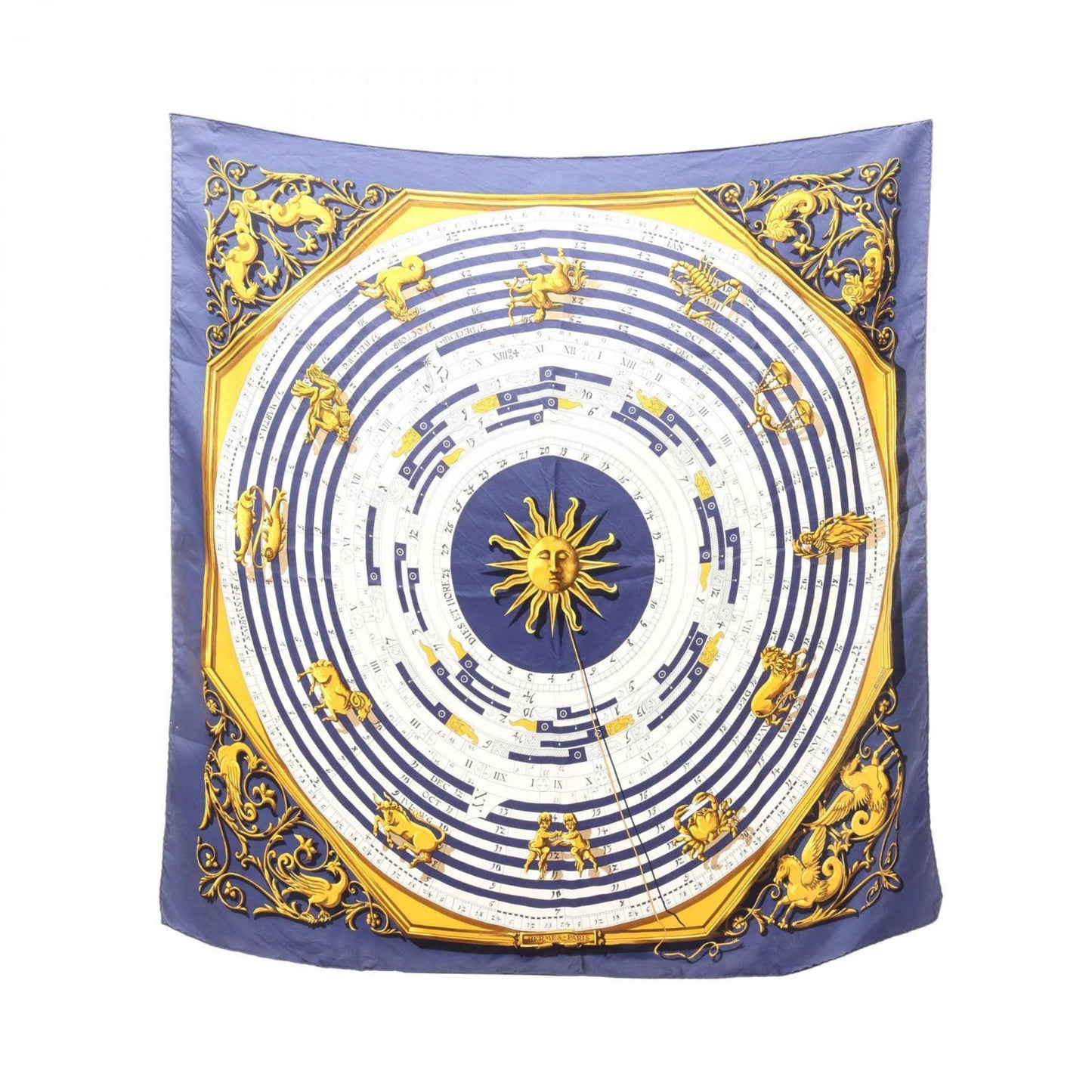 Hermes Herms Dies Et Hore Carr 90 Silk Scarf