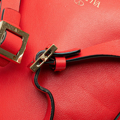 Valentino Rockstud Backpack Red Leather