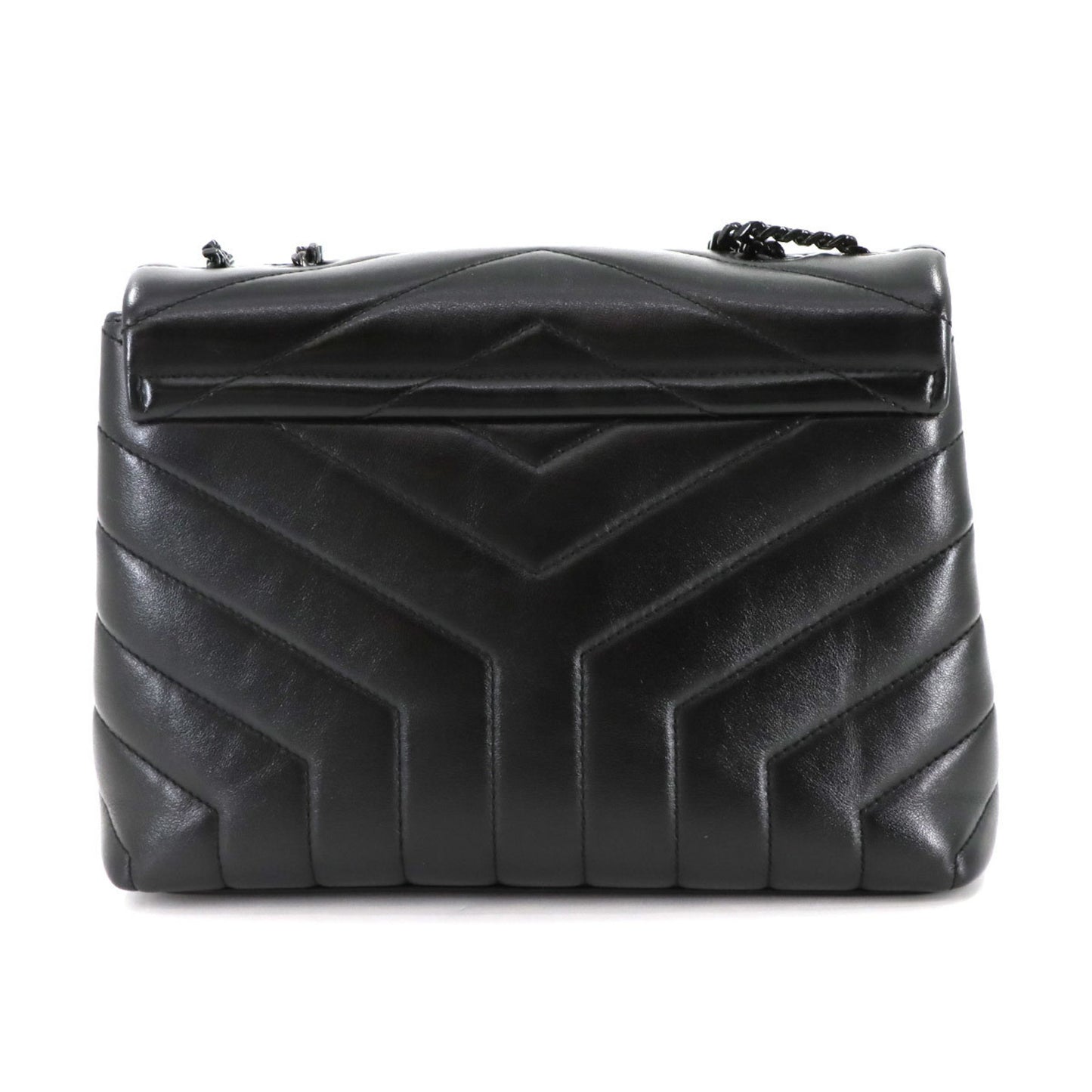 Saint Laurent Loulou Small Chain Shoulder Bag In Black Leather
