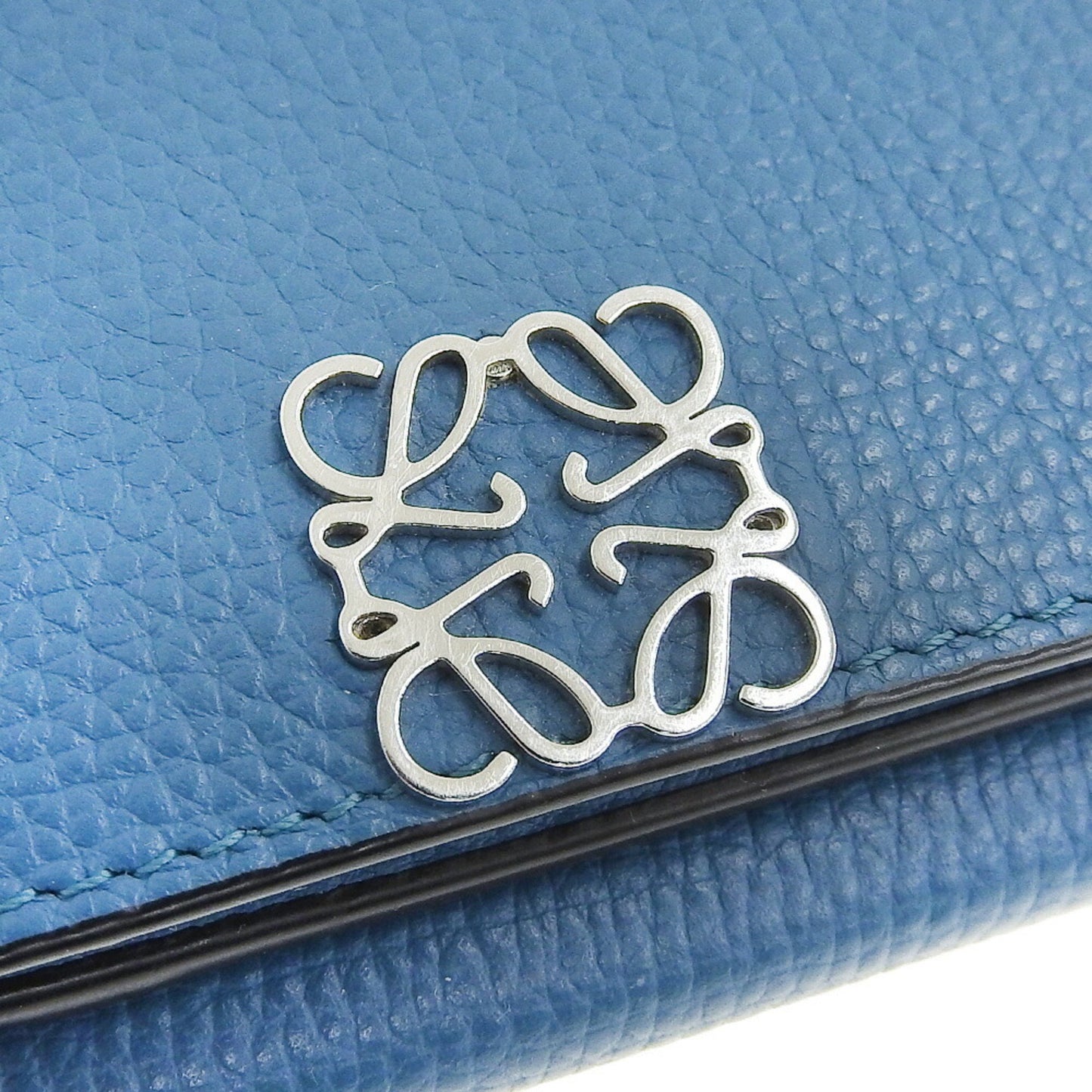 Loewe Anagram Trifold Wallet C821Tr2X02 Double Leather Lagoon Blue