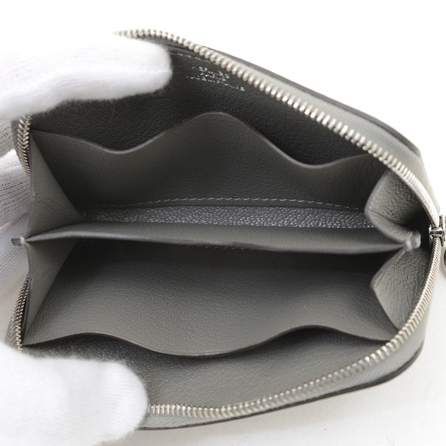 Hermes Herms Zip Ango Chaine D'Ancre Wallet/Coin Case Evercolor Grimeyer K Stamp Bp