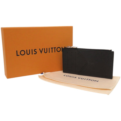 Like New Louis Vuitton Taiga Coin Card Holder In Black