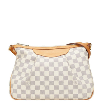 Louis Vuitton Damier Azur Syracuse Pm Crossbody Shoulder Bag N41113 White Leather
