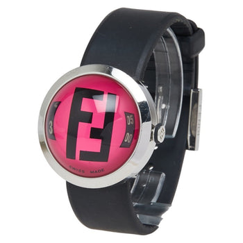 Fendi Bousra Watch 8010G Quartz Pink Dial Rubber