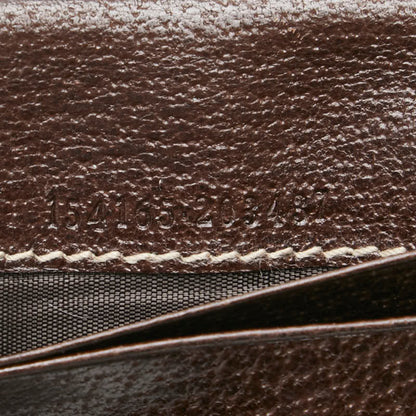 Gucci Gg Canvas Business Card Case 154165 Beige Brown Leather