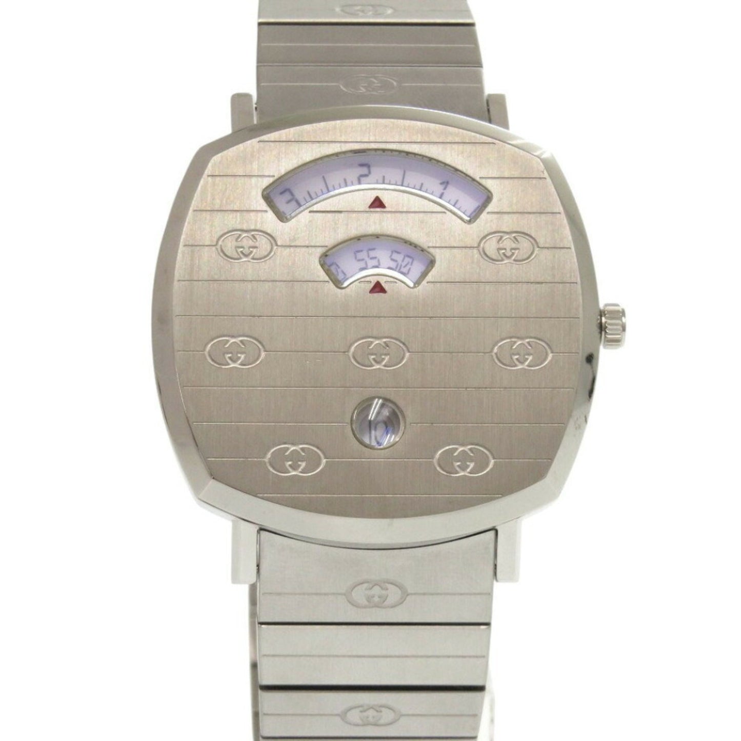 Unused Gucci Grip 157.4 Stainless Steel Silver Quartz Watch 1575Gucci