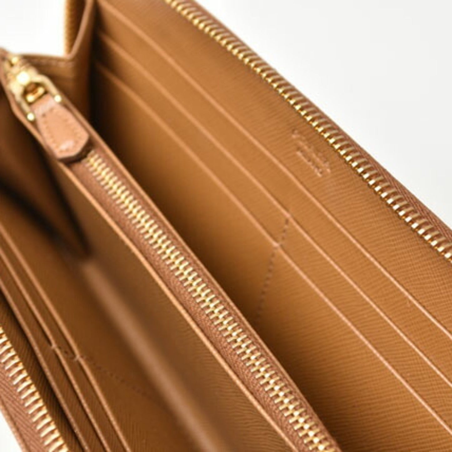 Prada Wallet Prada Long 1M0506 Saffiano Metal Embossed Leather Caramel Caramel