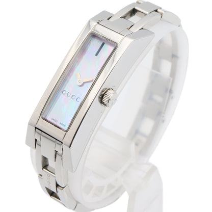 Gucci Women'S Stainless Steel Watch With Pink Shell Finish