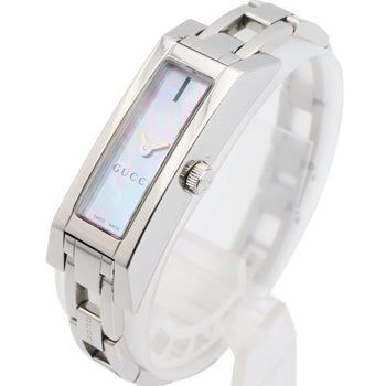 Gucci Women'S Stainless Steel Watch With Pink Shell Finish