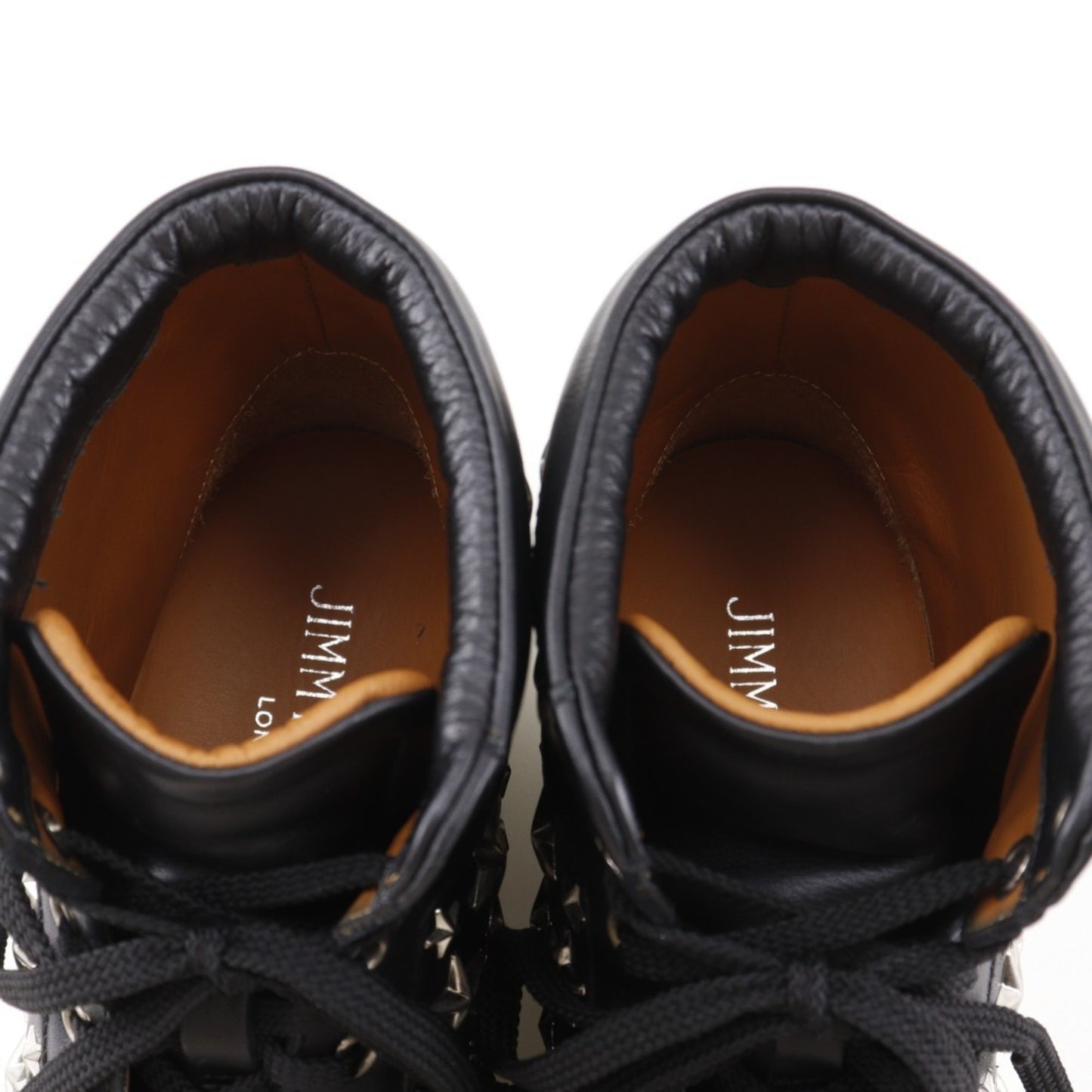 Jimmy Choo Star Studs High-Top Sneakers In Black Leather