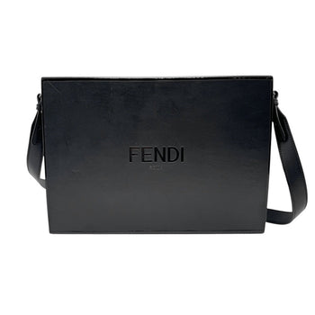 Fendi Shoulder Bag Leather Black