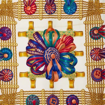 Hermes Herms Carr 90 "Les Rubans Du Cheval" Horse Ribbon Scarf