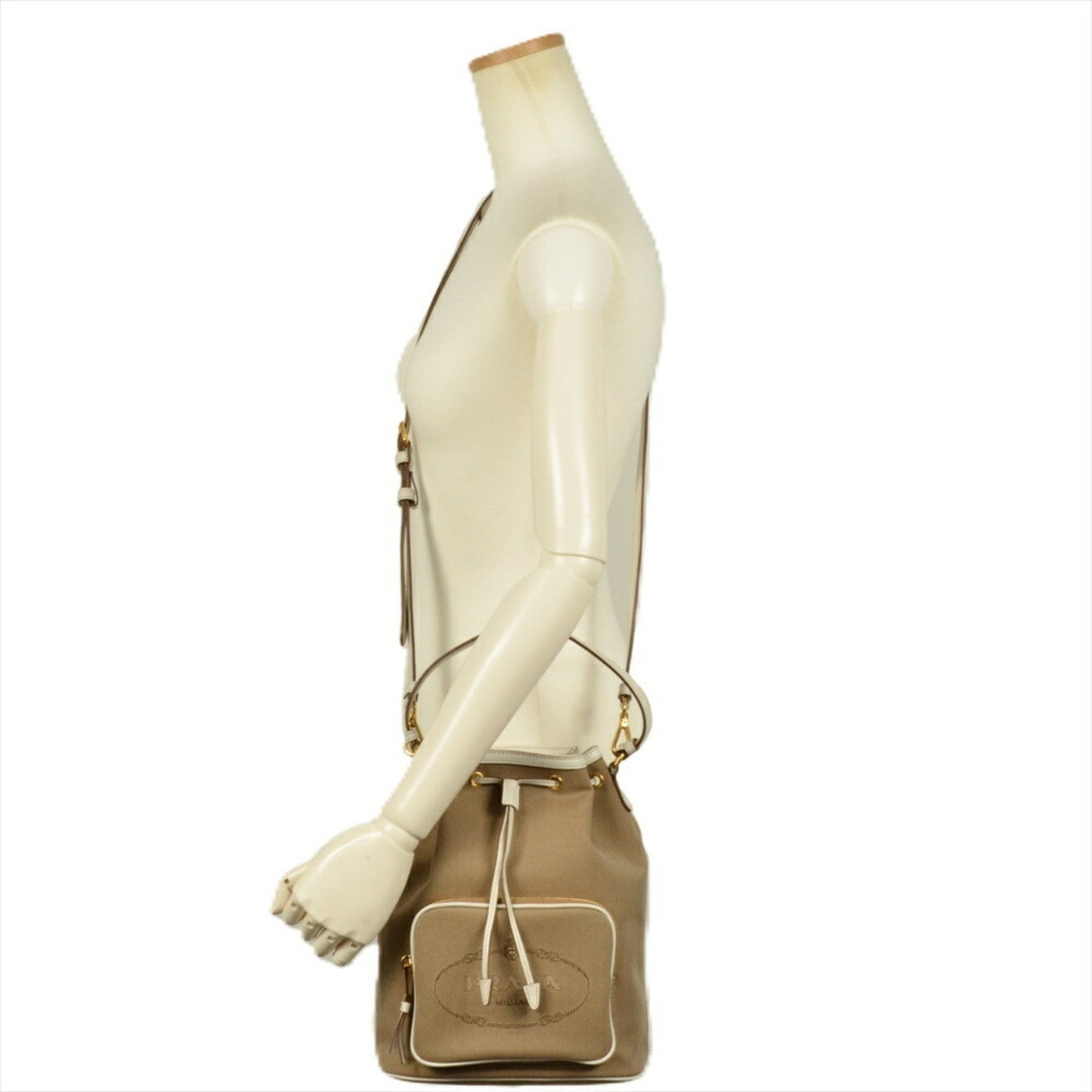 Prada Shoulder Bag Jacquard 1Bh097 Beige Outlet