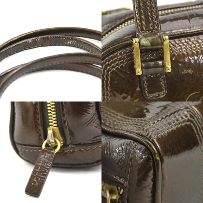 Loewe Shoulder Bag Mini Handbag Anagram Enamel Brown Gold