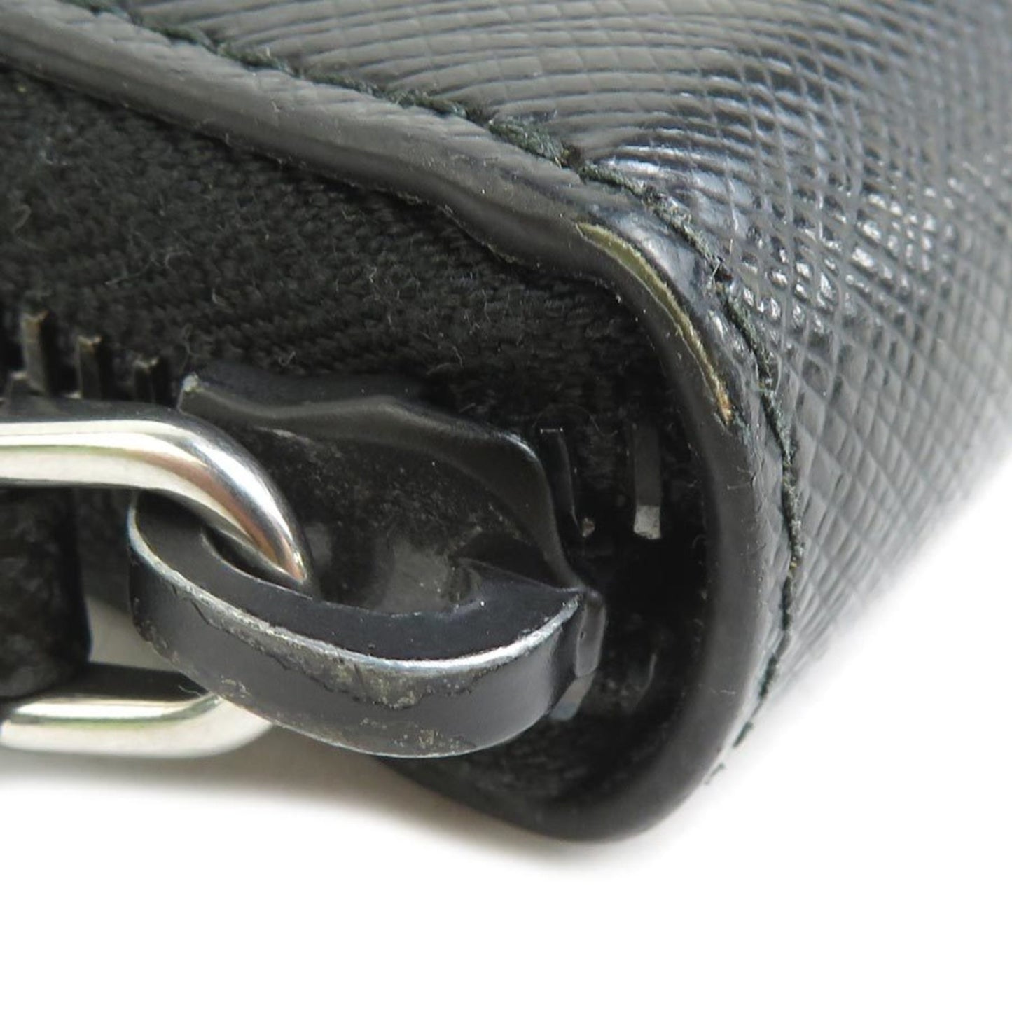 Prada Wallet/Coin Case Leather Black Silver