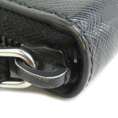 Prada Wallet/Coin Case Leather Black Silver