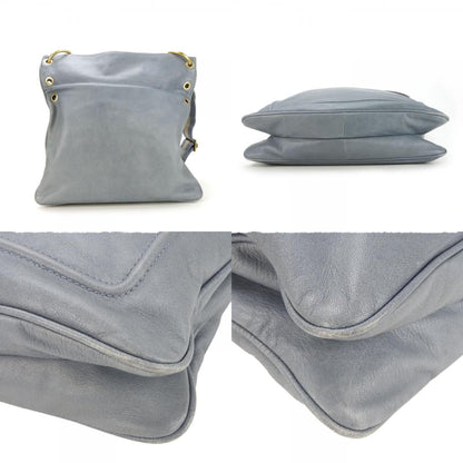 Bally Shoulder Bag Leather Light Blue