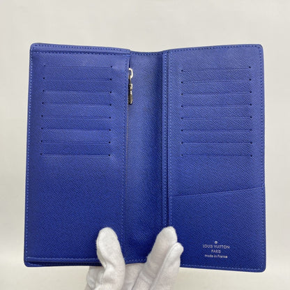 Louis Vuitton Taiga Rama Portefeuille Brazza Long Wallet M30297 Cobalt