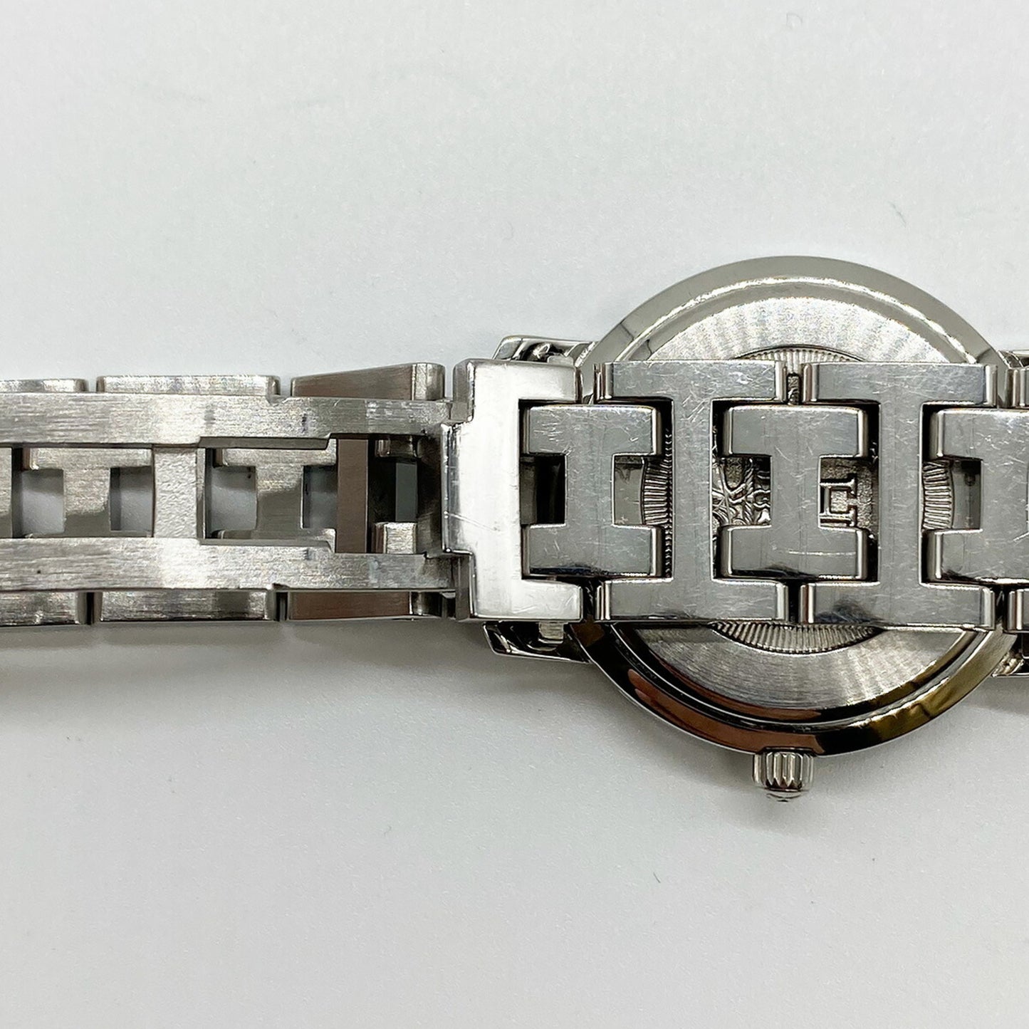 Hermes Watch Cl4.210 Clipper Quartz Pink Shell Stainless Steel Dial