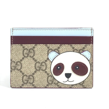Gucci 818769 Gg Supreme Logo Panda Business Card Case/Pass Case