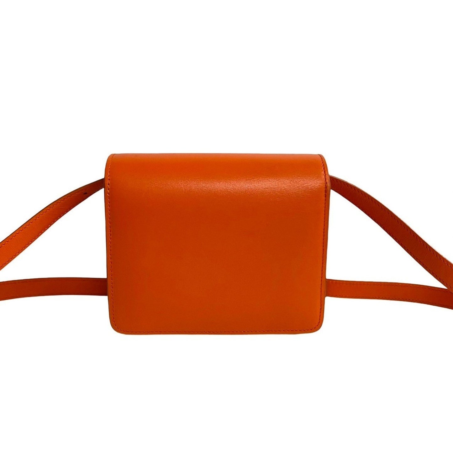 Celine Classic Box Small Leather Shoulder Bag/Pochette/Sacoche In Orange
