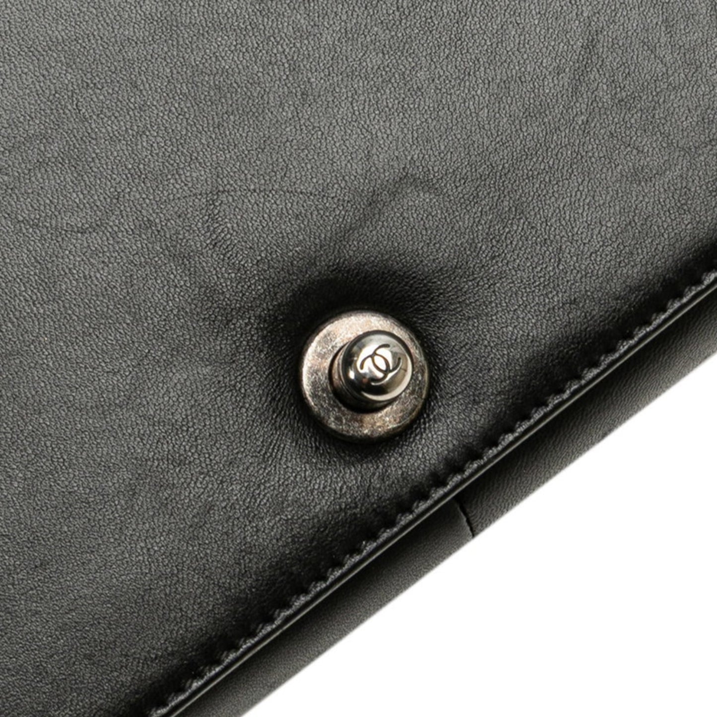 Chanel Coco Mark Matelasse Boy Chanel 25 Crossbody Chain Shoulder Bag In Black Lambskin