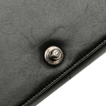 Chanel Coco Mark Matelasse Boy Chanel 25 Crossbody Chain Shoulder Bag In Black Lambskin