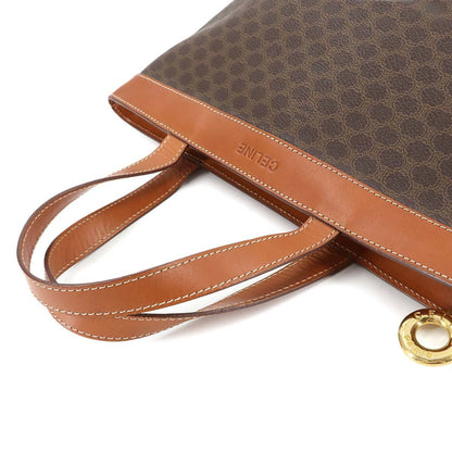 Celine Macadam Handbag In Brown Pvc Leather